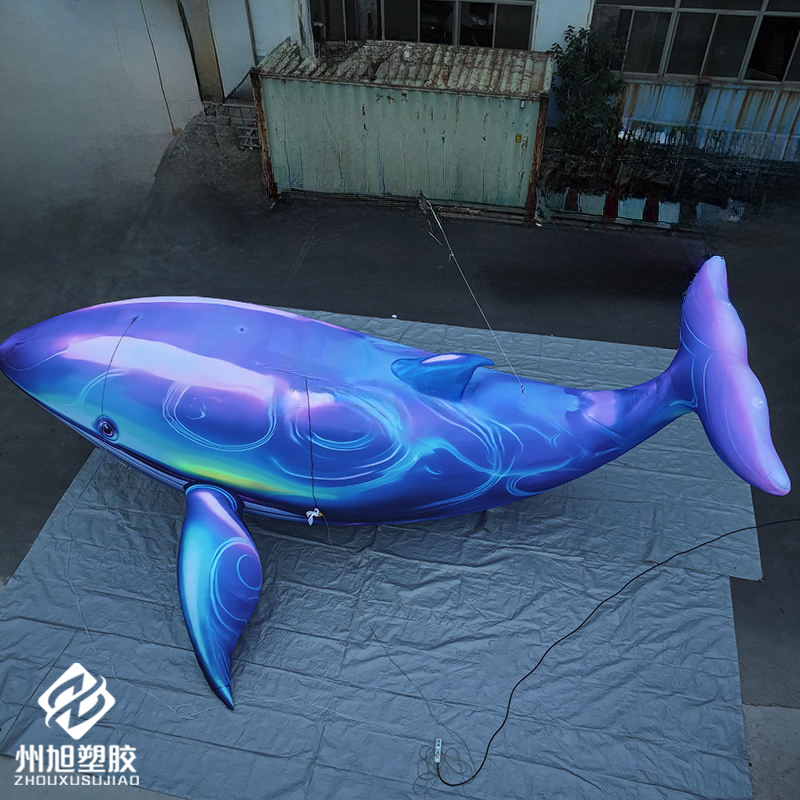Aquarium Marine Blue - Baleine bleue gonflable, utilisée comme objet