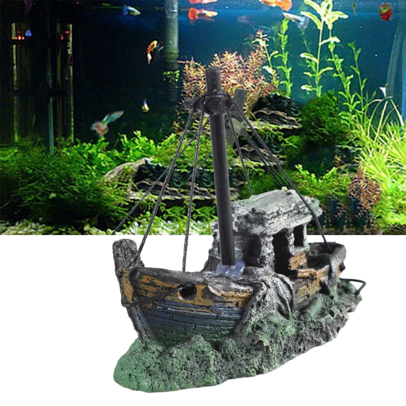 Aquarium Marineland - Décoration de bateau enfoncée pour Aquarium,