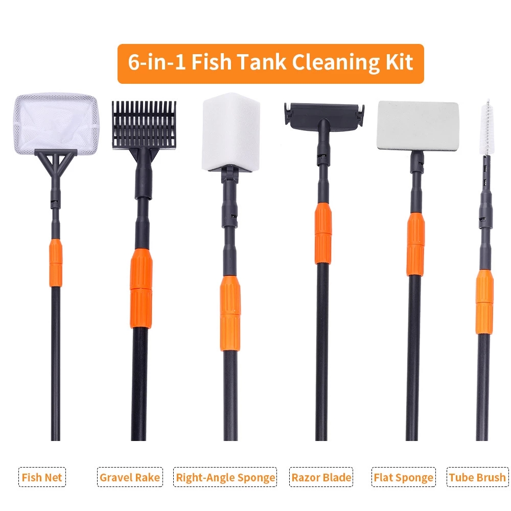 Marine Aquarium Glass Cleaner - Kit d'outils de nettoyage d'aquarium 6